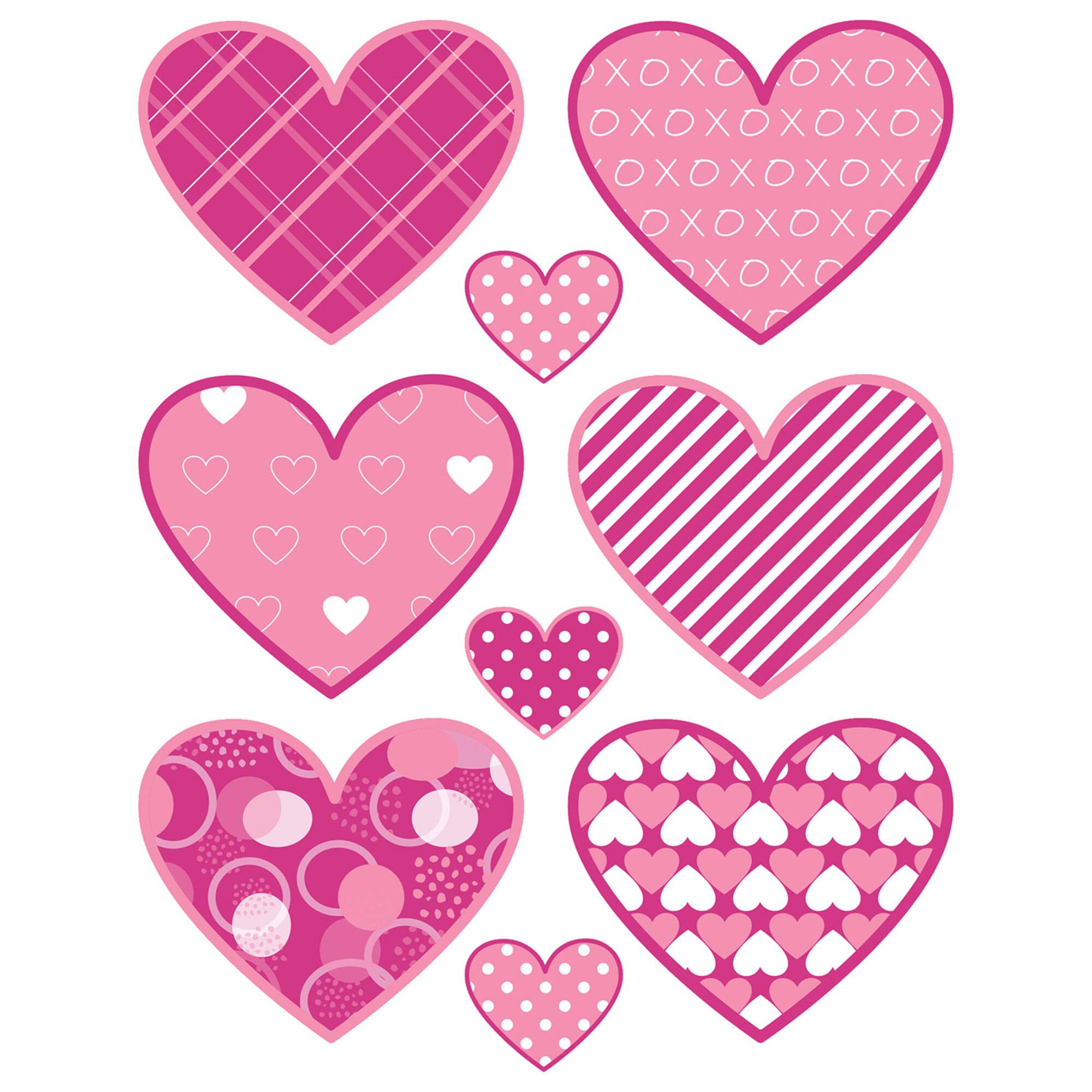 Beistle Valentine's Day Hearts Peel 'N Place Sheets, 3ct.
